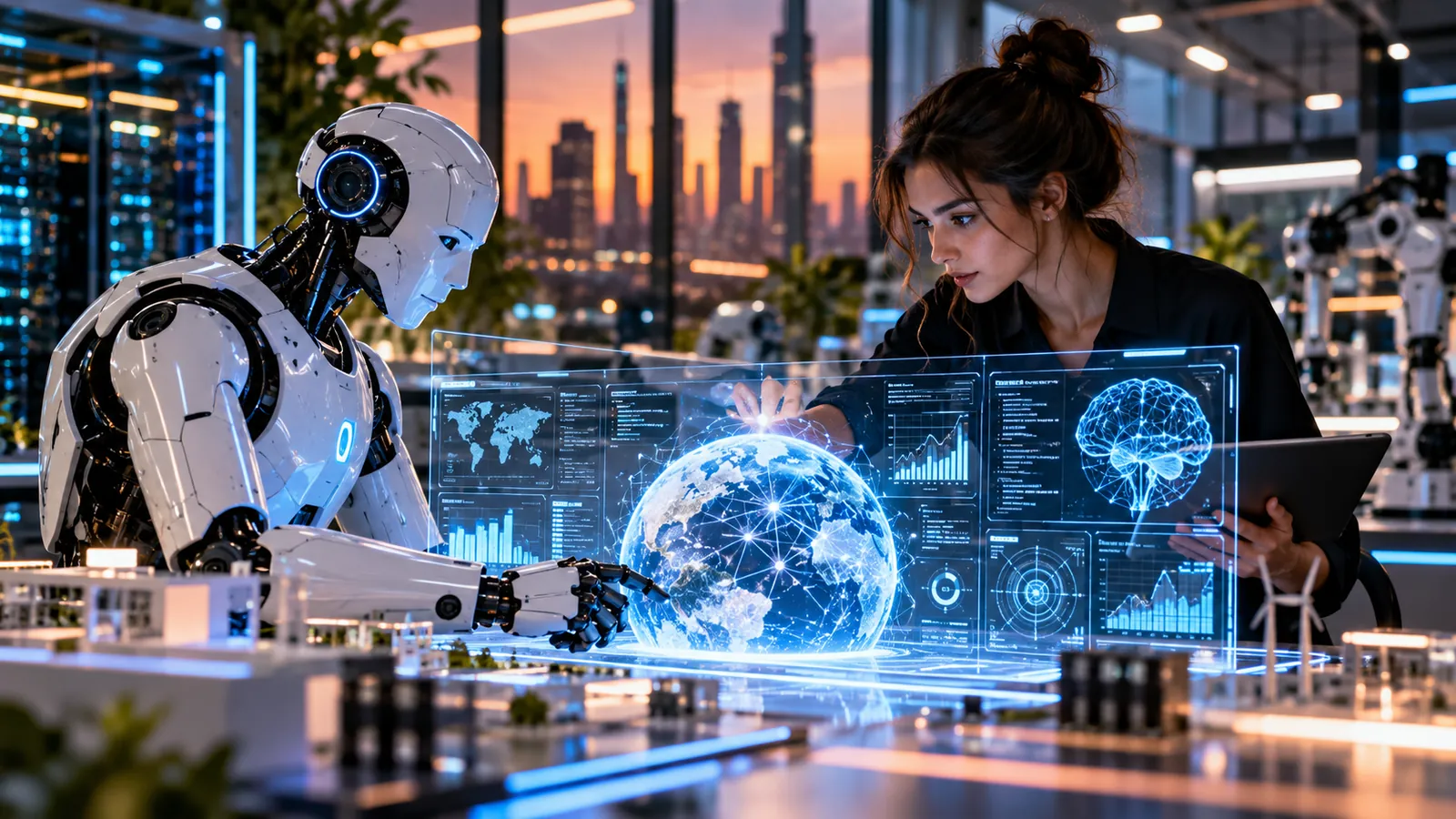 Illustrationsbild om AI och avancerad teknik, inte bevis för en ny superintelligens