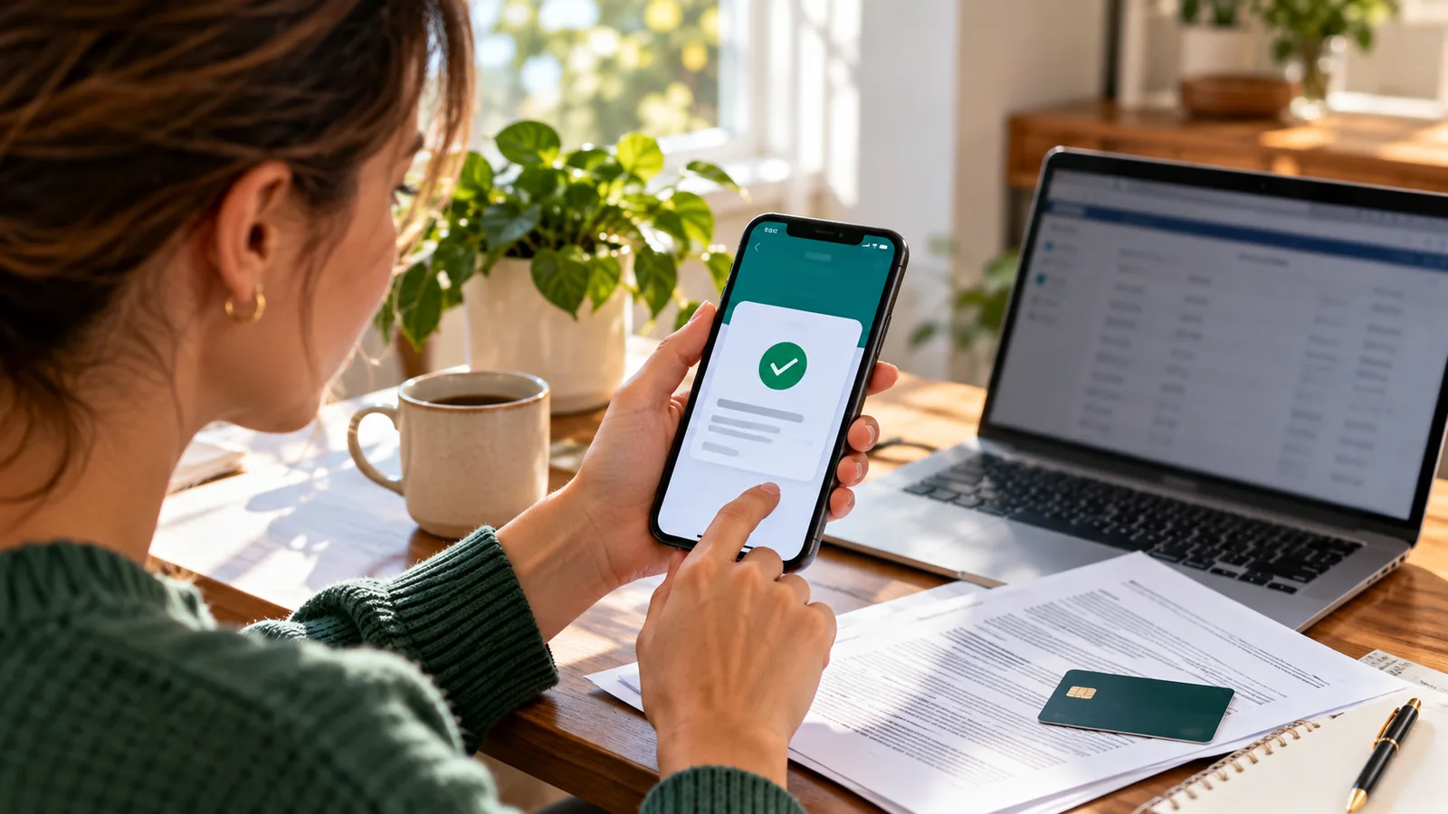 Illustrative scene of a customer reviewing a mobile payment; not an official Cash App settlement interface